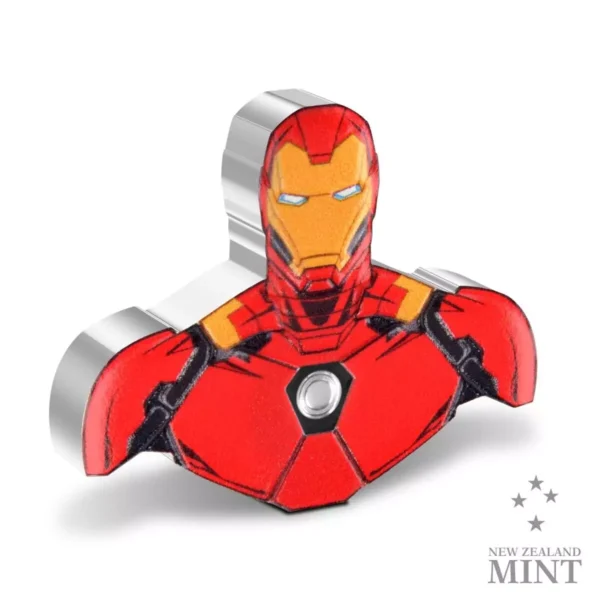 2023 $2 Marvel Iron Man 1oz Silver Colouried Proof Coin - Image 2