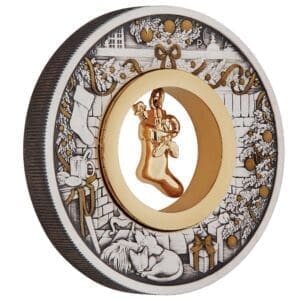 2023 $2 The Night Before Christmas 2oz Silver Antiqued Coloured Coin