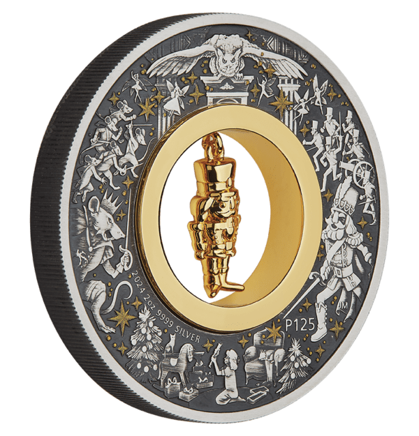 2024 The Christmas Nutcracker 2oz Silver Antiqued Coloured Coin