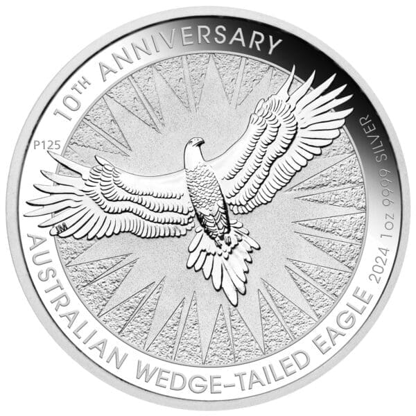 2024 $1 Australian Wedge-tailed Eagle 10th Anniversary 1oz Silver Bullion Round