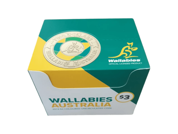 2019 25 x $2 Dollars Australia Wallabies Colour UNC Coin In Box