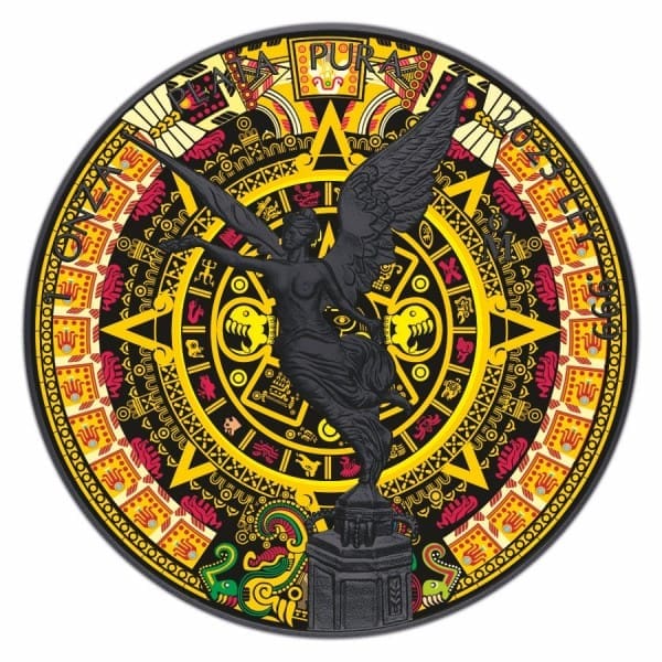 2023 Aztec Calendar 1oz Silver Colourised Mexico Libertad Coin