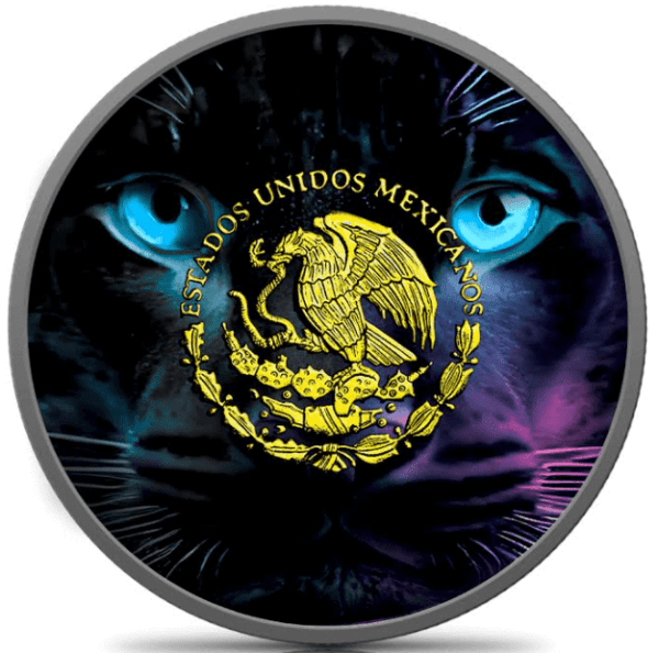 2023 Los Ojos Del Jaguar 1oz Silver Colourised Mexico Libertad Coin - Image 4