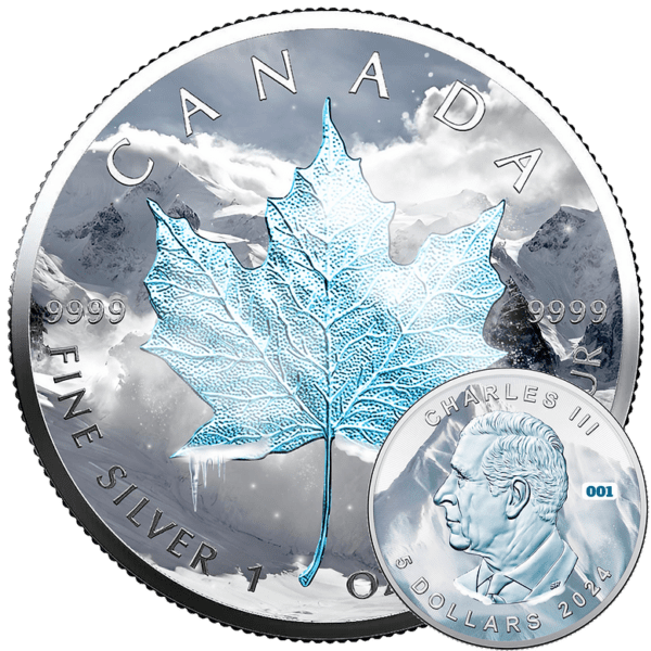 2024 $5 Natural Disasters #1 Avalanche Canada Maple Leaf 1oz 999.9 Silver Coin