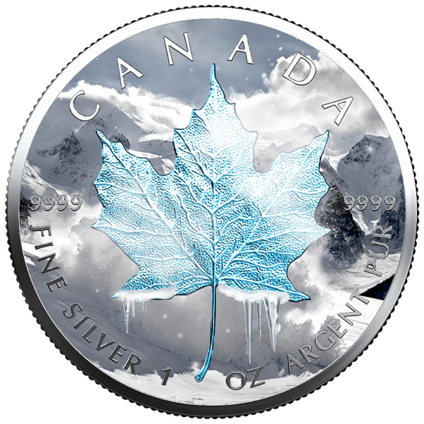 2024 $5 Natural Disasters #1 Avalanche Canada Maple Leaf 1oz 999.9 Silver Coin - Image 2