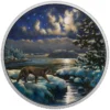 2017 $30 Animals in the Moonlight Cougar 2oz Silver Proof Coin
