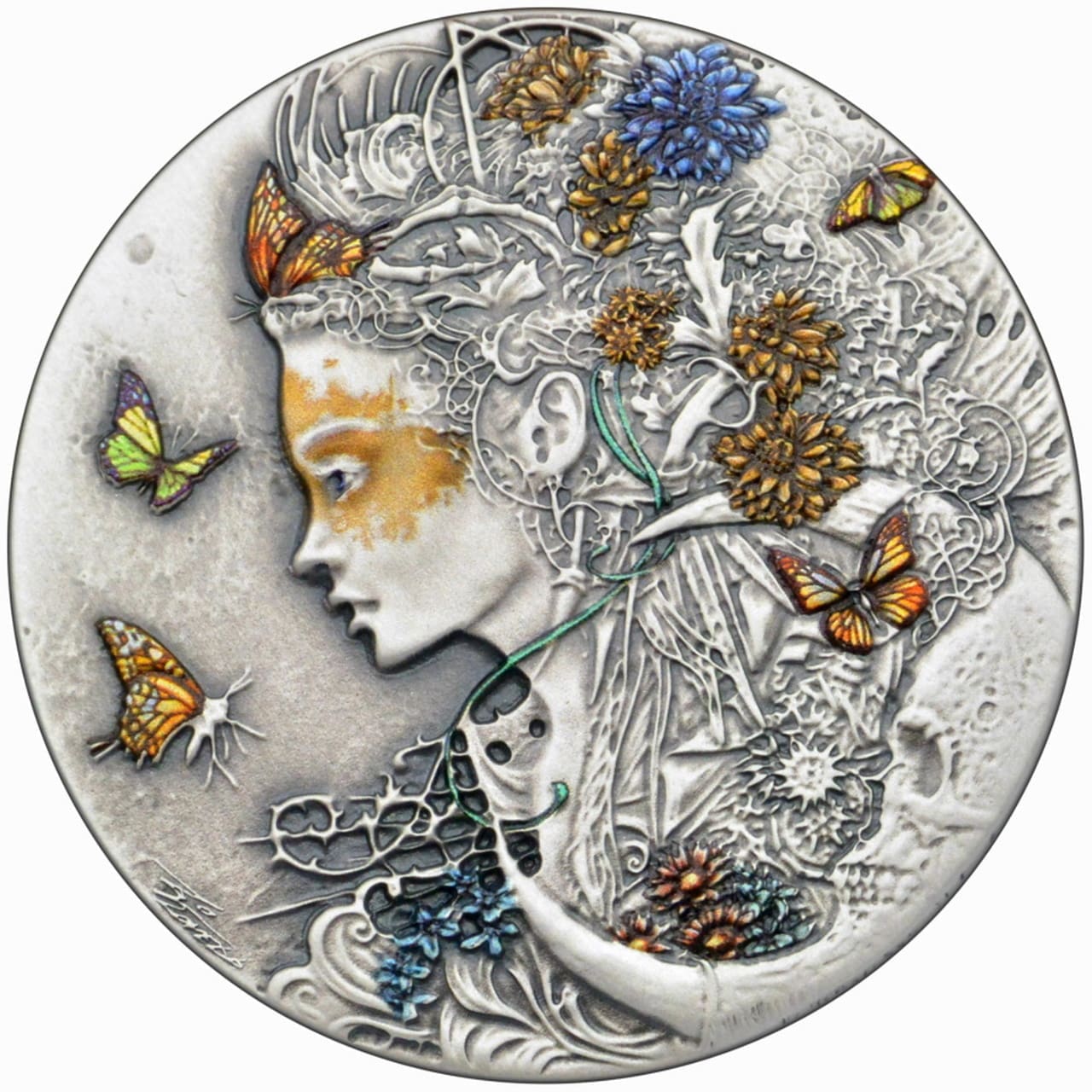 2020 $2 Dark Beauties Anastasiya 50g Silver Antiqued BU Ultra High Relief Coin