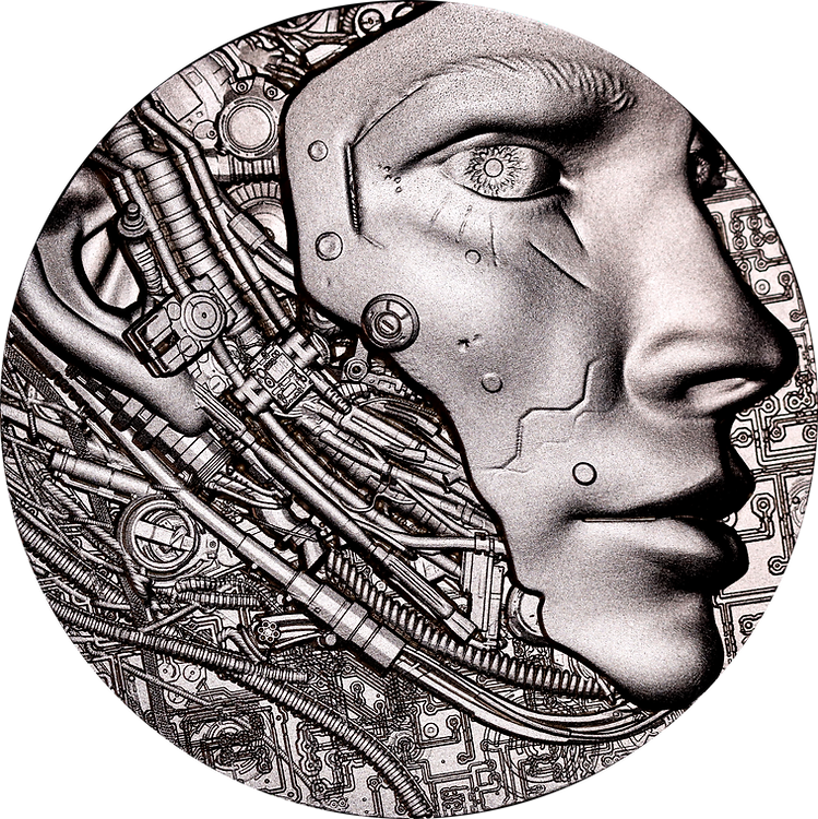 2024 2,000 Francs CFA Future With AI 2oz Silver Antiqued Ultra High Relief Coin