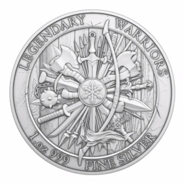 20 x 1oz Achilles Legendary Warriors .999 Silver BU Rounds - Image 2