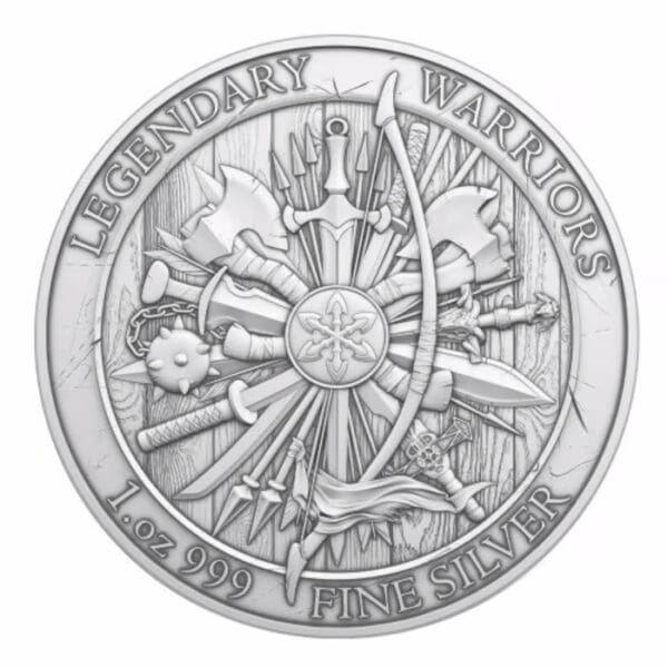 20 x 1oz Julius Caesar Legendary Warriors .999 Silver BU Rounds - Image 2