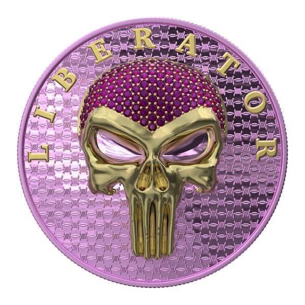 2021 The Liberator Pink Skull 1oz Silver Coloured Proof Coin