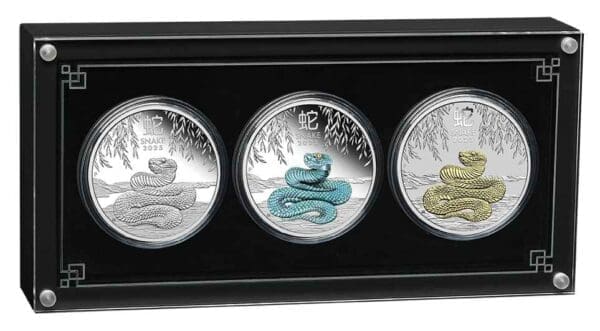 2025 Year of the Snake 1oz Silver Trio Australian Lunar Series III Coin Set