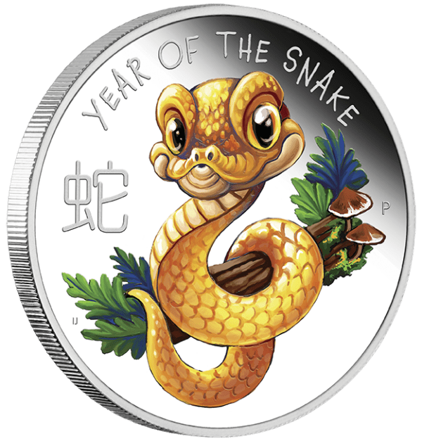 2025 50c Lunar Baby Snake 1/2oz Silver Proof Coloured Coin - Image 2