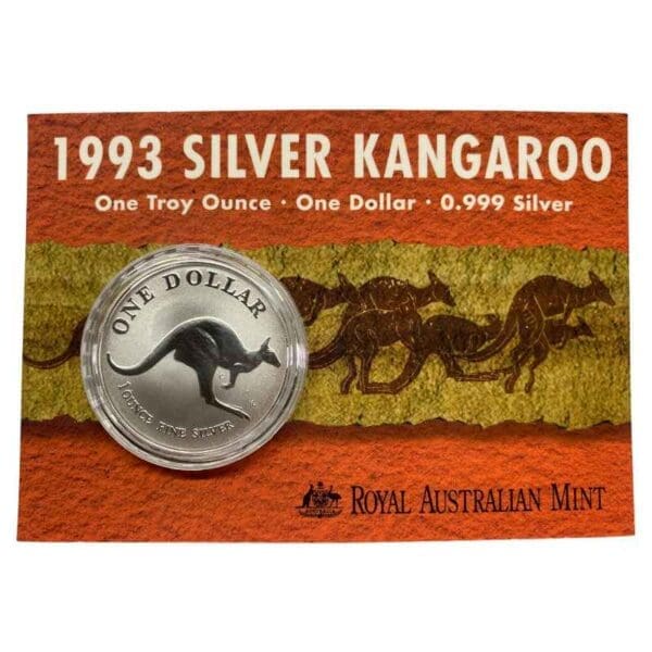 1993 $1 Kangaroo Series 1oz Silver Frosted UNC Coin