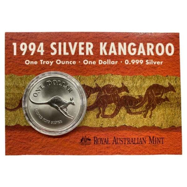 1994 $1 Kangaroo Series 1oz Silver Frosted UNC Coin