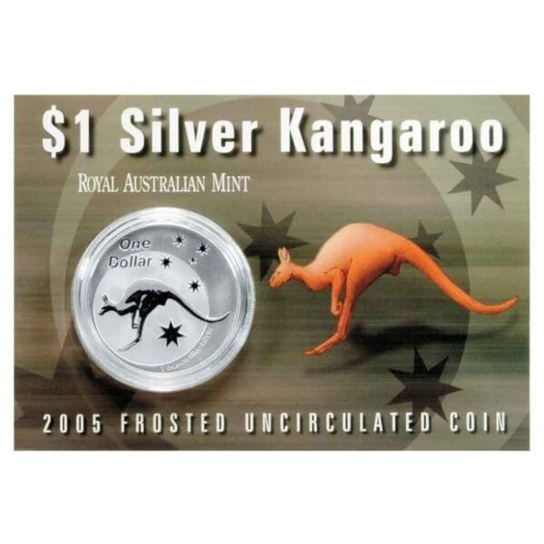 2005 $1 Kangaroo Series 1oz Silver Frosted UNC Coin