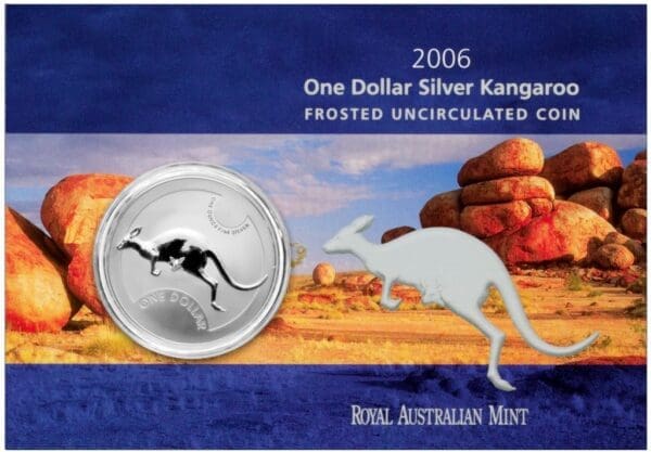 2006 $1 Kangaroo 1oz Silver UNC Frosted Coin