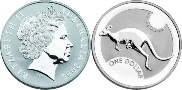 2006 $1 Kangaroo 1oz Silver UNC Frosted Coin - Image 3