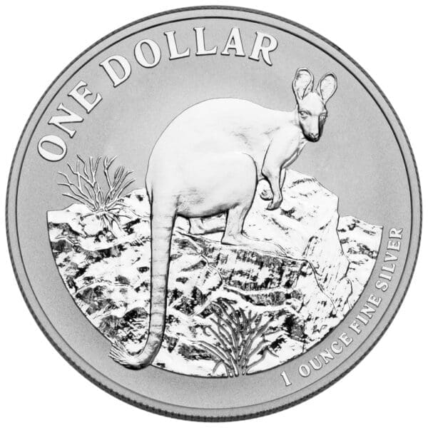 2010 $1 Kangaroo Series 1oz Silver Frosted Yellow-Footed Rock-Wallaby Coin - Image 3