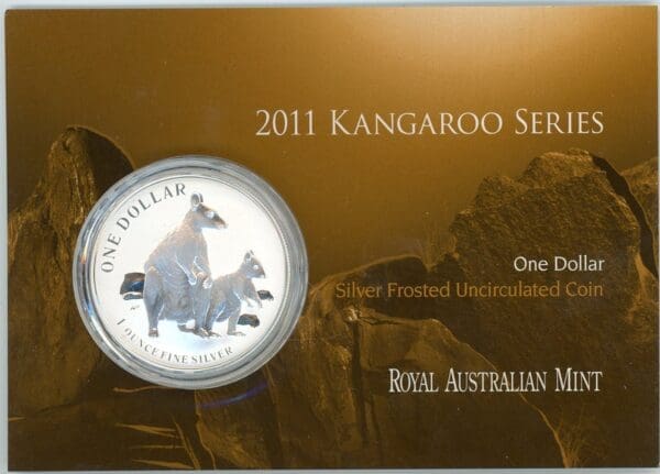 2011 $1 Kangaroo Series 1oz Silver Frosted Allied Rock Wallaby Coin