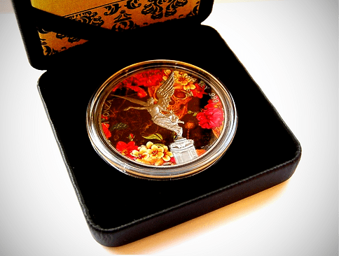 2018 Libertad Dia de los Muertos Mexico 1oz Silver Colourised & Ruthenium Plated - Image 3