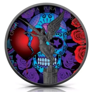 2018 Love Kills 1oz Silver Libertad Ruthenium Coloured Coin