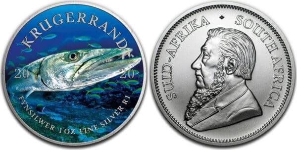 2020 Barracuda - Ocean Giants 1oz Silver Coloured Krugerrand Coin