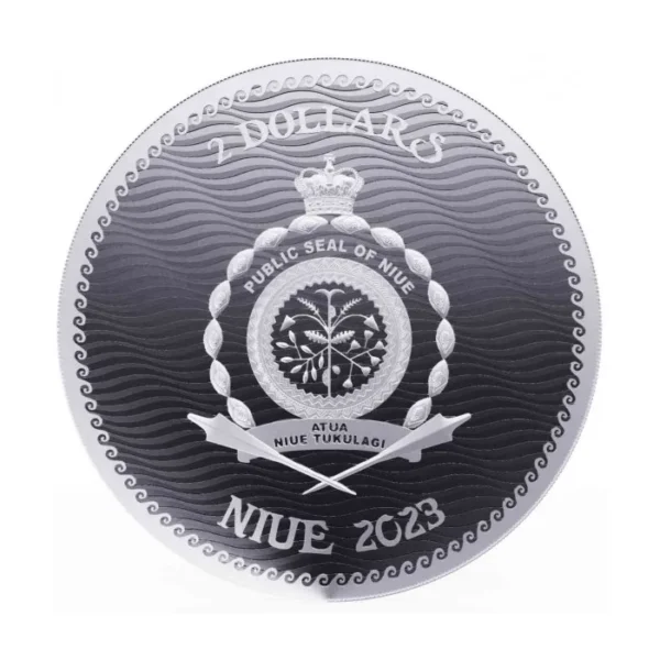 2023 $2 Black Sam - Jolly Roger Series 1oz Silver BU Niue Coin - Image 2