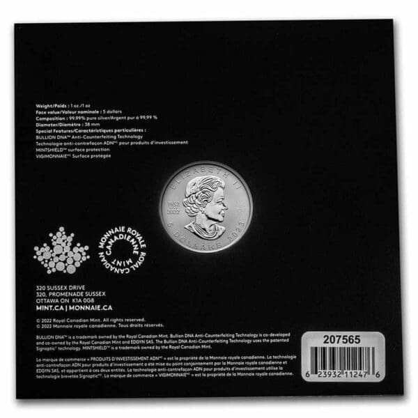 2023 $5 Treasured Maple Leaf 1oz Silver Canada Coin - Image 3
