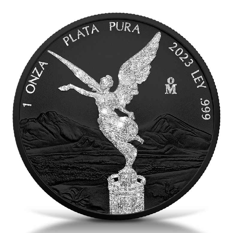 2023 Diamond Dust & Black Platinum II 1oz Silver Libertad Coin
