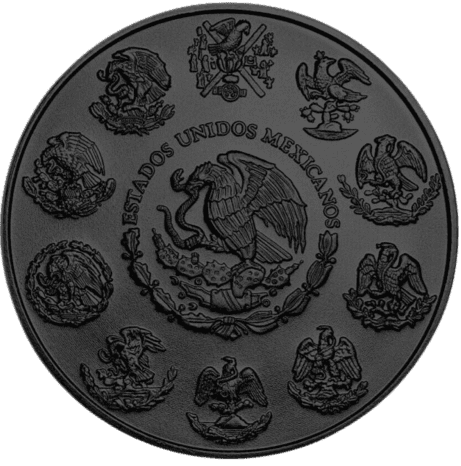 2023 Libertad Aztec Calendar 1oz Silver Coloured & Ruthenium Plated Mexico Coin - Image 2