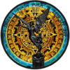2023 Libertad Aztec Calendar 1oz Silver Coloured & Ruthenium Plated Mexico Coin