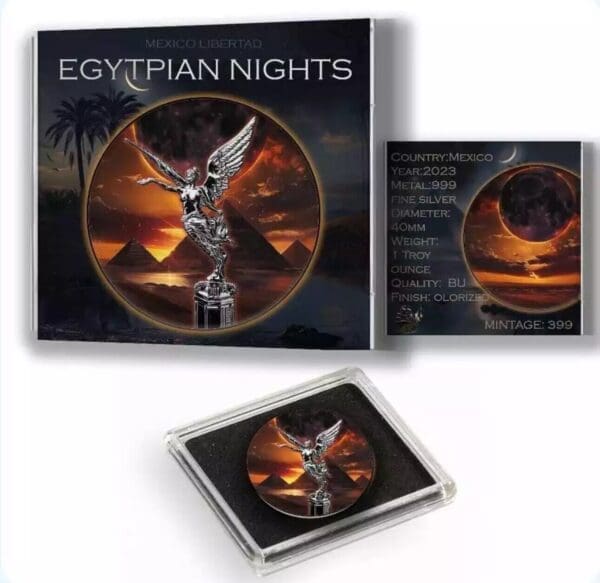 2023 Libertad Egyptian Nights 1 oz .999 Silver Mexico Coin - Image 2