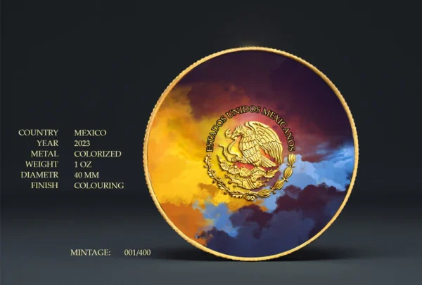 2023 Libertad Van Gogh Ploughman Steampunk Edition 1oz Gilt Colorized Coin - Image 2