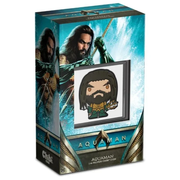 2023 $2 Warner Bros Aquaman Chibi 1oz Silver Proof Coin - Image 4