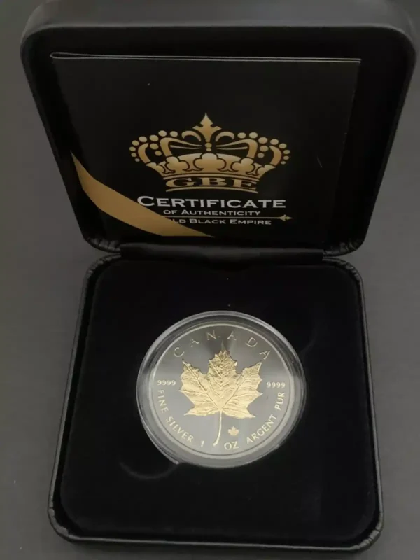 2024 $5 Gold Black Empire 1oz Silver Maple Leaf Coin - Image 3