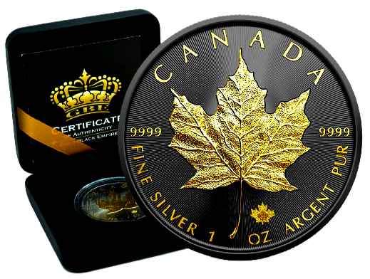 2024 $5 Gold Black Empire 1oz Silver Maple Leaf Coin