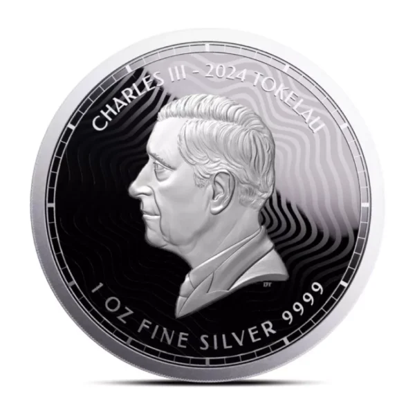 2024 $6 Chronos Silver 1oz .9999 Silver Tokelau BU Coin - Image 2