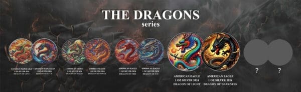 2024 Dragon of Darkness American Eagle Dragons Series 1oz Silver Colourised Coin - Image 5