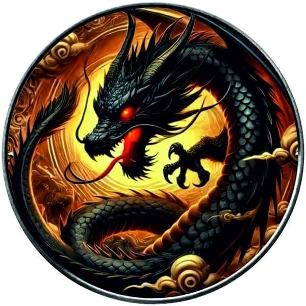 2024 Dragon of Darkness American Eagle Dragons Series 1oz Silver Colourised Coin