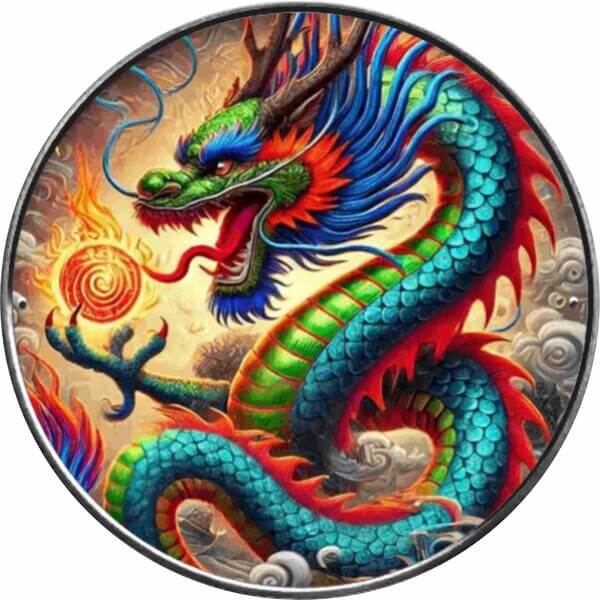 2024 Dragon of Light American Eagle Dragons Series 1oz Silver Colourised Coin