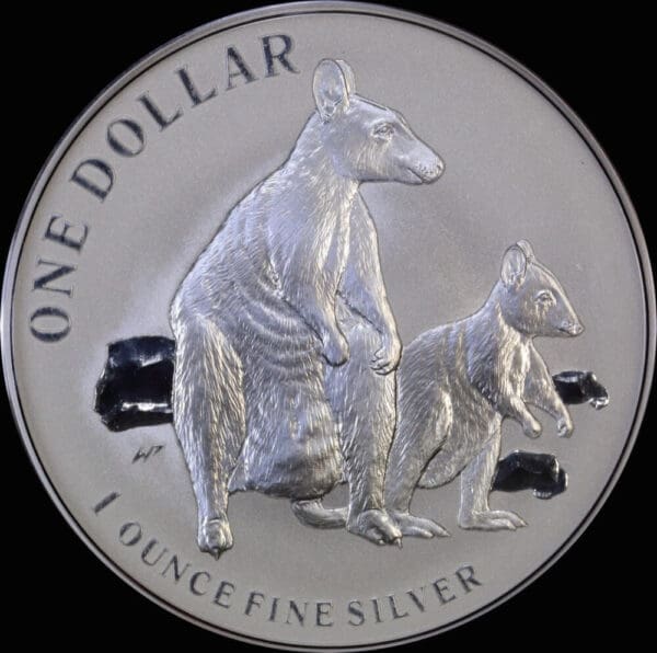 2011 $1 Kangaroo Series 1oz Silver Frosted Allied Rock Wallaby Coin - Image 2