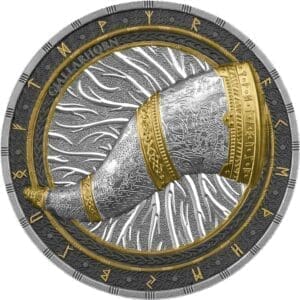 2024 Artefacts: Gjallarhorn 2oz Silver Ultra High Relief Gilded Coin