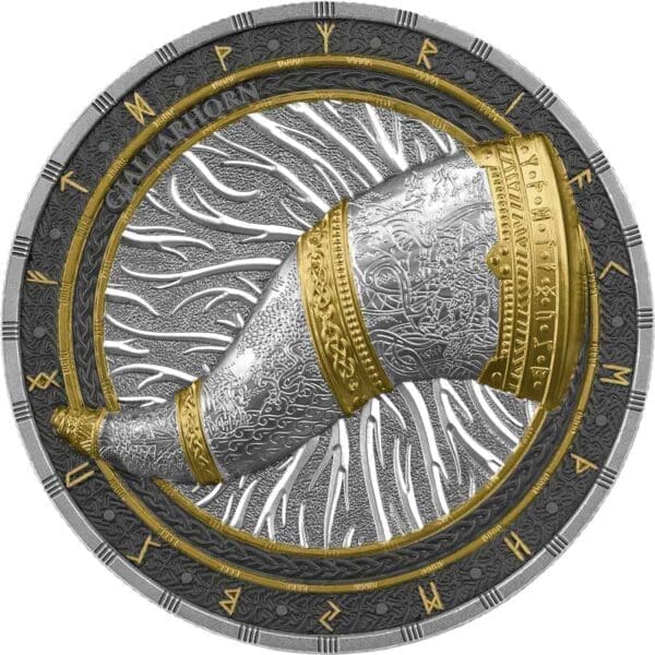 2024 Artefacts: Gjallarhorn 2oz Silver Ultra High Relief Gilded Coin