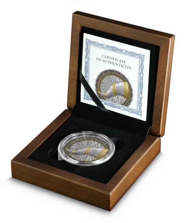 2024 Artefacts: Gjallarhorn 2oz Silver Ultra High Relief Gilded Coin - Image 3