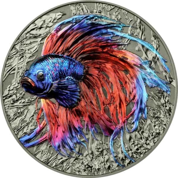 2024 $5 Betta Fish Representatives Of The Species 2oz Silver Ruthenium Niue Coin