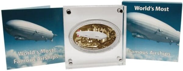 2017 Famous Airships. LZ 129 Hindenburg Silver Plated Zinc Coin - Image 3