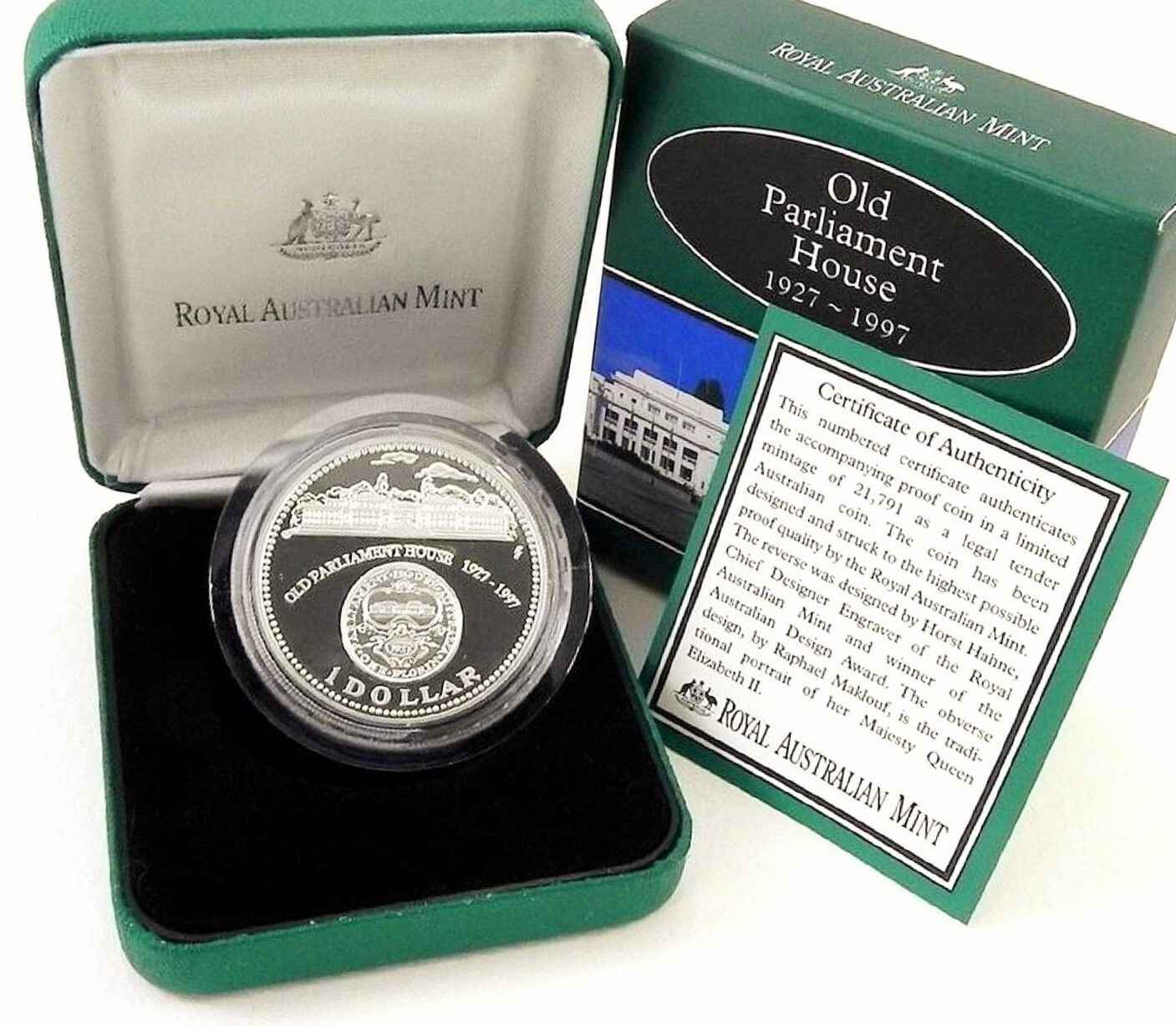 1997 $1 Old Parliament House 1oz Silver Proof Coin