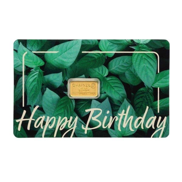 1g Happy Birthday C.Hafner 999.9 Minted Gold Bar with Assay Card