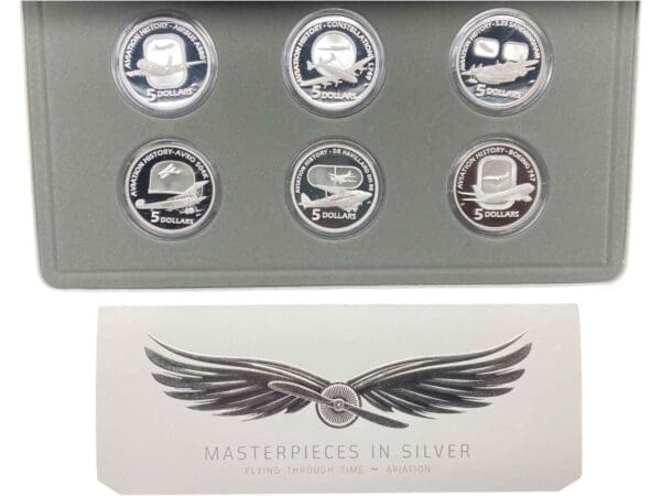 2008-2010 Flying Through Time Masterpieces in Silver 7oz Silver Proof Coin Set - Image 2